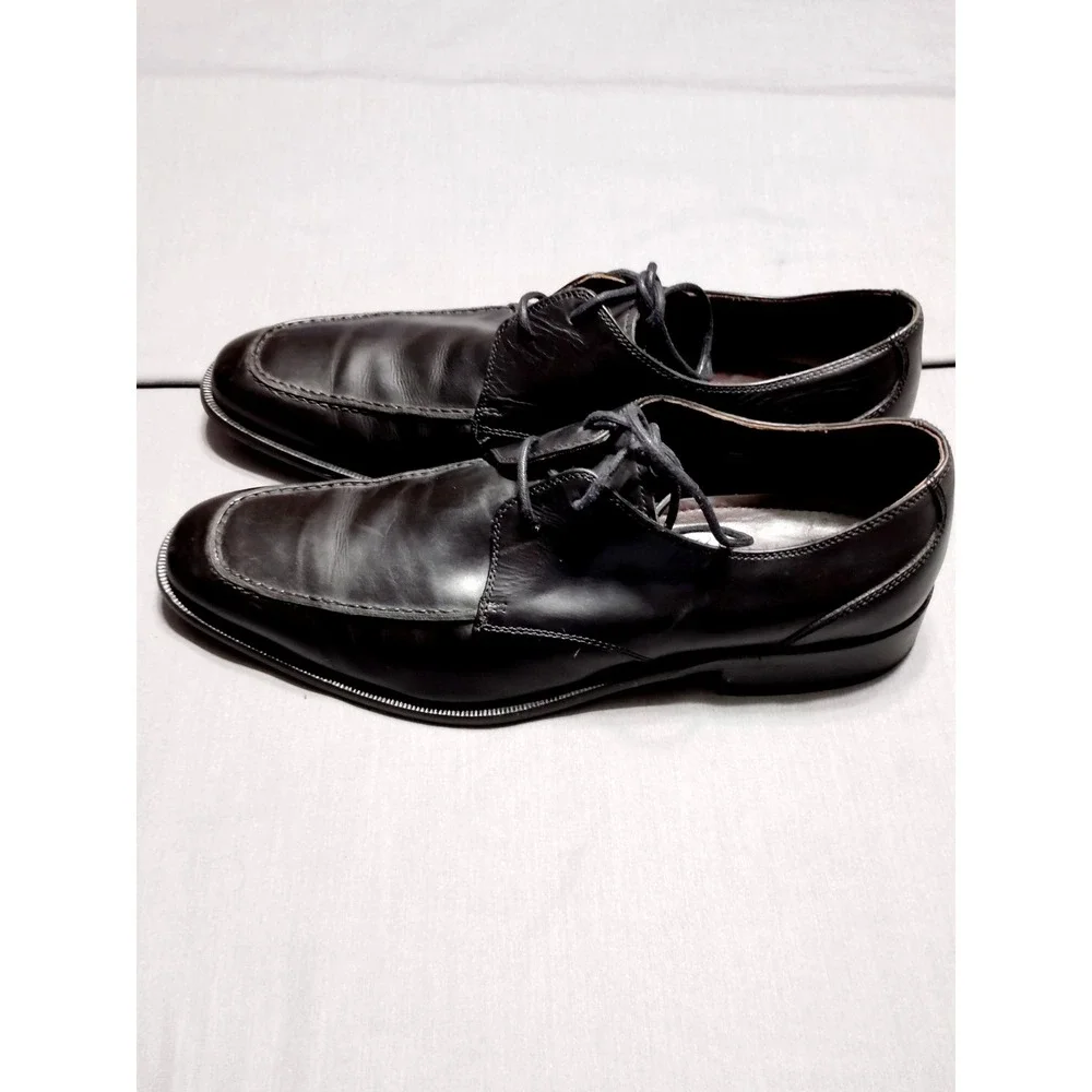 Allen Edmonds Burton Black Leather Apron Toe Derby Dress Shoe Men 11.5 Old Money